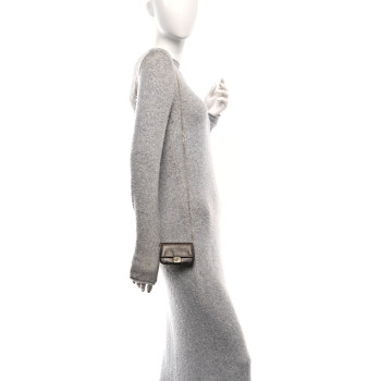 FENDI Glazed Fabric FF 1974 Nano Baguette Belt Charm Mogano Panna