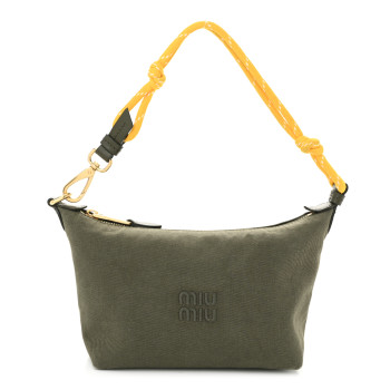 MIU MIU Canvas Gabardine Pouch Green