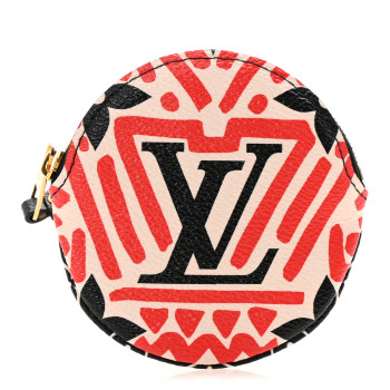 LOUIS VUITTON Monogram Giant Crafty Round Coin Purse Creme Rouge