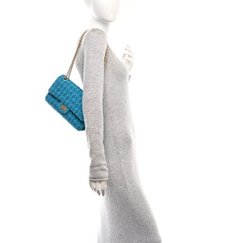 CHANEL Wool Tweed Quilted 2.55 Reissue 225 Flap Turquoise