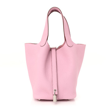 HERMES Taurillon Clemence Picotin Lock 18 PM Mauve Sylvestre