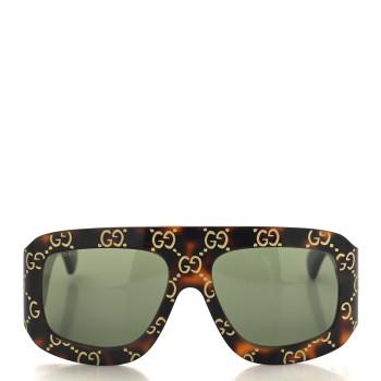 GUCCI Acetate Monogram Shield Sunglasses GG0983S Havana