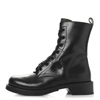 LOUIS VUITTON Calfskin Monogram Metropolis Flat Ranger Boots 39 Black