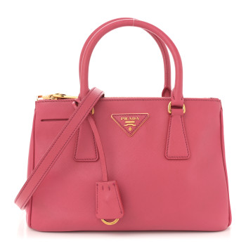 PRADA Saffiano Small Galleria Double Zip Tote Peonia