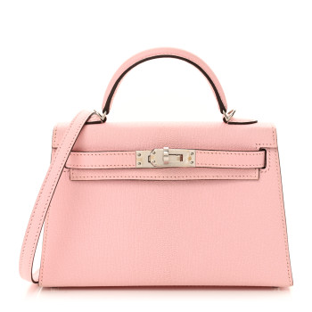 HERMES Chevre Mysore Mini Kelly Sellier 20 Rose Sakura