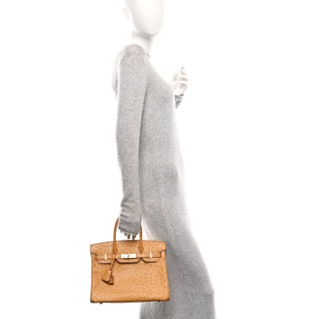 HERMES Ostrich Birkin 30 Gold