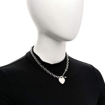TIFFANY Sterling Silver Return to Tiffany Love Struck Heart Tag Necklace