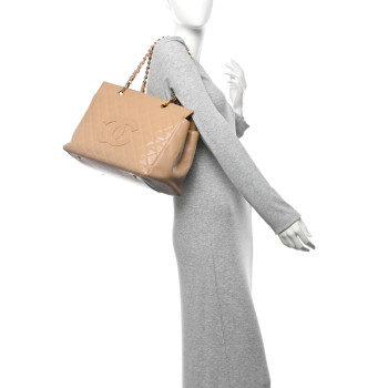 CHANEL Caviar Quilted Grand Shopping Tote GST Beige