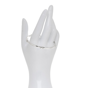 TIFFANY Sterling Silver Signature X Bangle Bracelet