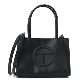 TELFAR Vegan Leather Small Shopping Bag Black