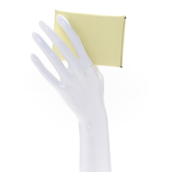 HERMES Epsom Calvi Duo Card Case Jaune Milton