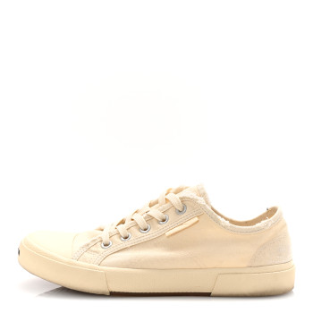 BALENCIAGA Canvas Distressed Womens Paris Low Top Sneakers 41 White