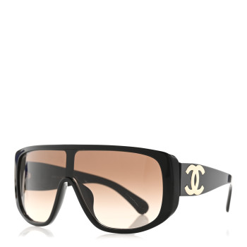 CHANEL Acetate Shield Sunglasses 5495A Black