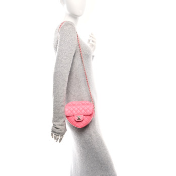 CHANEL Lambskin Quilted CC In Love Heart Bag Pink