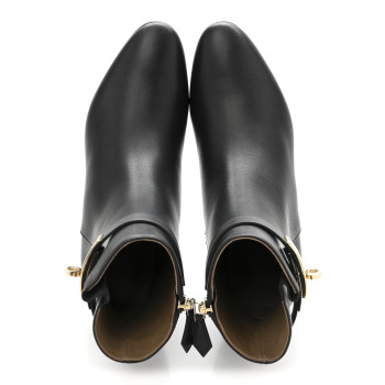 HERMES Calfskin Saint Germain Ankle Boots 35 Black