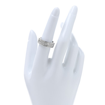 CARTIER 18K White Gold Diamond LOVE Paved Ring 54 7