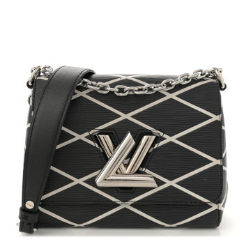LOUIS VUITTON Epi Malletage Twist Shoulder Bag PM Black