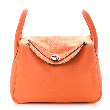 HERMES Taurillon Clemence Lindy 26 Orange