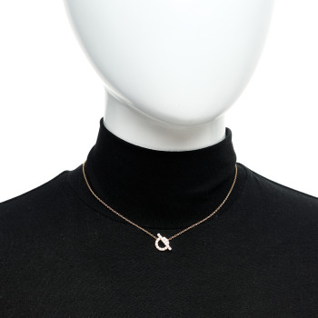 HERMES 18K Rose Gold Diamond Finesse Pendant Necklace