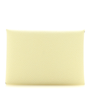 HERMES Epsom Calvi Duo Card Case Jaune Milton