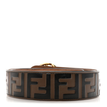 FENDI Vitello F is Fendi Bi-Color FF 1974 Embossed 85 34 Belt Maya Black