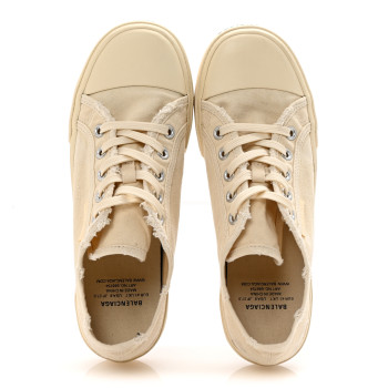 BALENCIAGA Canvas Distressed Womens Paris Low Top Sneakers 41 White