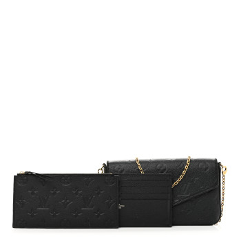 LOUIS VUITTON Empreinte Pochette Felicie Chain Wallet Black