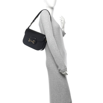 GUCCI Azalea Calfskin Horsebit 1955 Shoulder Bag Black