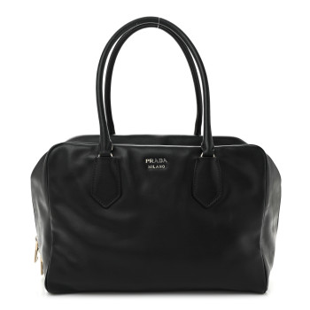 PRADA Soft Calf Large Inside Tote Black Mughetto
