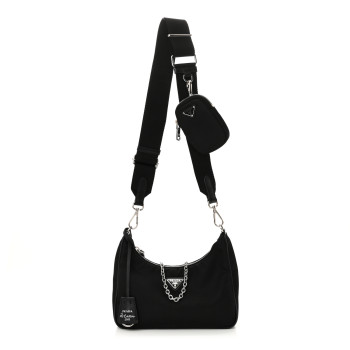 PRADA Nylon Re-Edition 2005 Shoulder Bag Black
