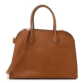 THE ROW Polished Saddle Calfskin Soft Margaux 12 Cuir