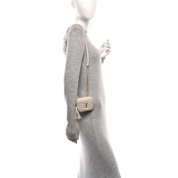 SAINT LAURENT Grain De Poudre Matelasse Monogram Baby Lou Camera Bag Crema Soft