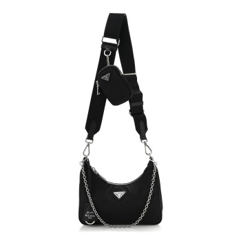 PRADA Nylon Re-Edition 2005 Shoulder Bag Black