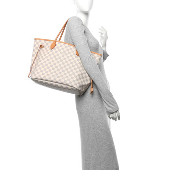LOUIS VUITTON Damier Azur Neo Neverfull MM Rose Ballerine