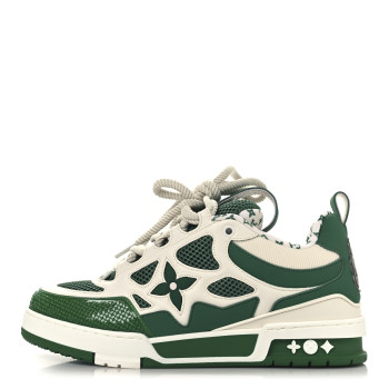 LOUIS VUITTON Calfskin Mesh Mens LV Skate Sneaker 7 Green