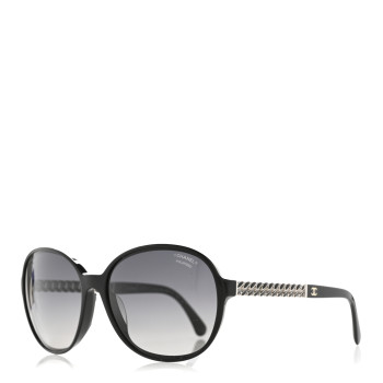 CHANEL Acetate Chain Sunglasses 5304-A Black