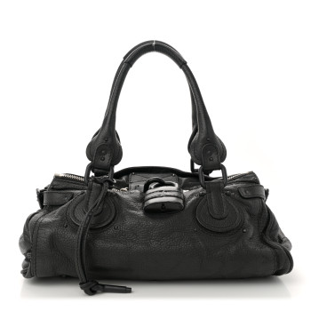 CHLOE Calfskin Medium Paddington Satchel So Black