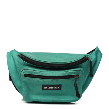 BALENCIAGA Nylon Canvas Logo Explorer Beltpack Magic Green