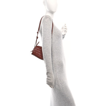 BOTTEGA VENETA Nappa Intrecciato Concert Pouch Rust