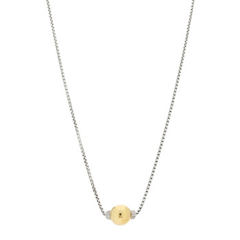 DAVID YURMAN Sterling Silver 18K Yellow Gold Diamond 10mm Solari Pendant Necklace