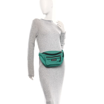 BALENCIAGA Nylon Canvas Logo Explorer Beltpack Magic Green