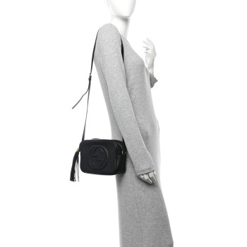 GUCCI Pebbled Calfskin Small Soho Disco Bag Black