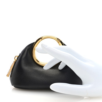 JACQUEMUS Lambskin Le Porte Calino Ring Top Handle Bag Black