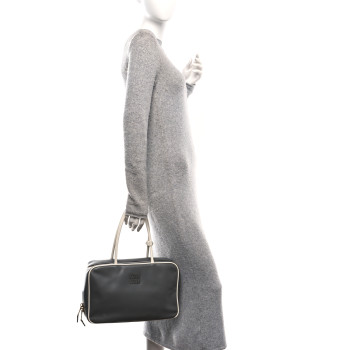 MIU MIU Soft Calf Softy Large Beau Top Handle Bag Marmo White