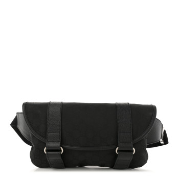 GUCCI Nylon Monogram Waist Belt Bag  Black