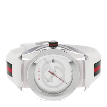 GUCCI Stainless Steel Rubber 46mm Sync Web Quartz Watch White