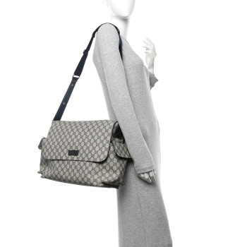 GUCCI GG Plus Monogram Messenger Diaper Bag Navy