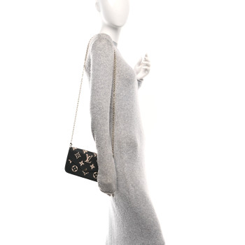 LOUIS VUITTON Empreinte Monogram Giant Felicie Pochette Black Beige