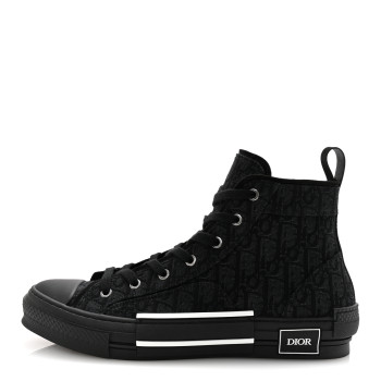 CHRISTIAN DIOR Maxi Oblique Mens B23 High Top Sneakers 43 Black