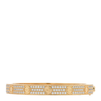 CARTIER 18K Yellow Gold Diamond LOVE Paved Bracelet 16
